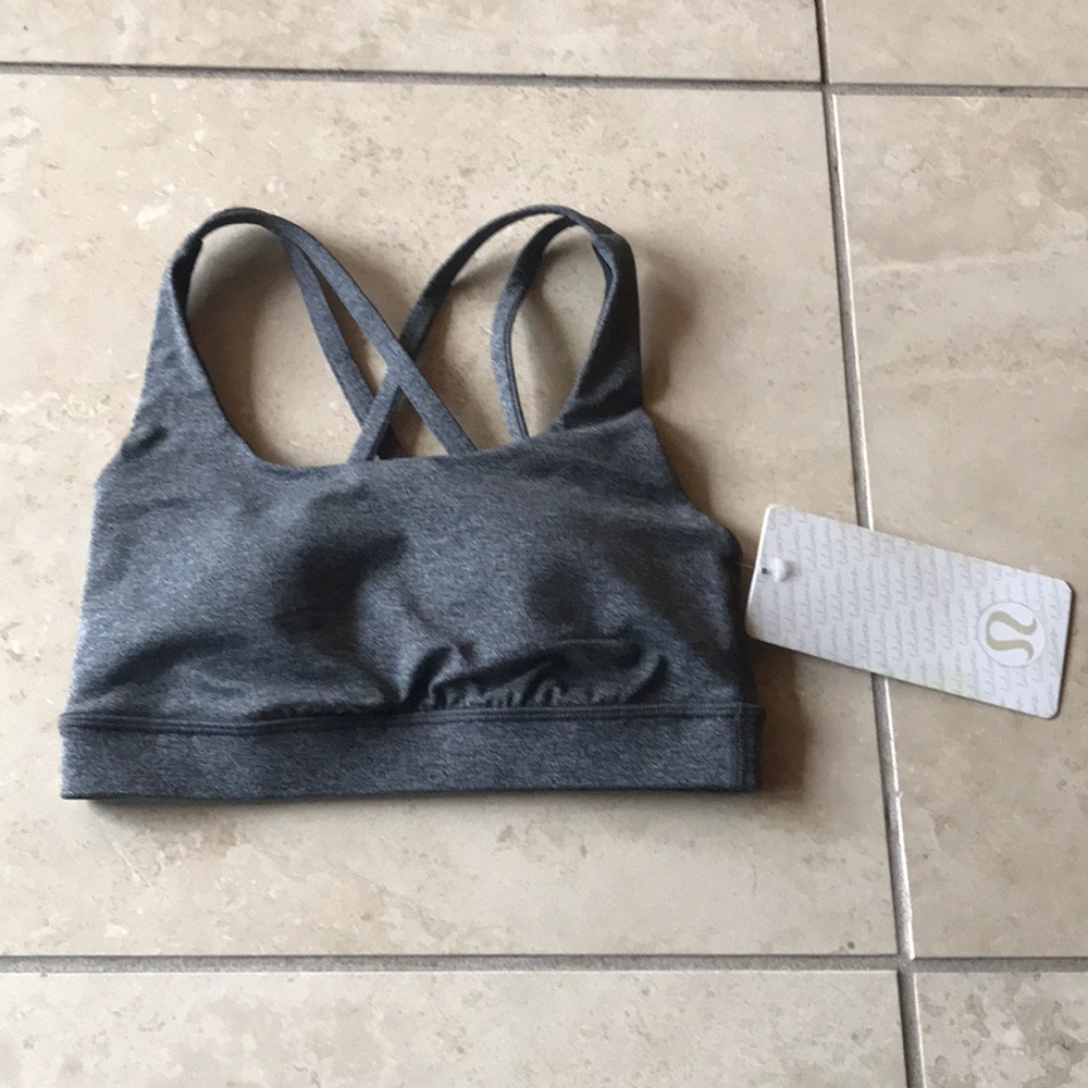 NWT Lululemon Energy Bra Heathered Black